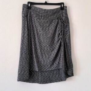 North Face Pull On High Low Heathered Gray Stretch Midi Skirt Packable Travel